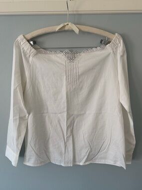 Vilshenko Moscow White Lace-Trim Off-Shoulder Cotton Top (12)